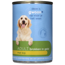 g'woon hondenvoer in blik